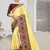 Yellow Zari Embroidered Siroski Stone Border Silk Jacquard Party Wear Saree With Blouse Piece