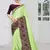 Green Zari Embroidered Siroski Stone Border Silk Jacquard Party Wear Saree With Blouse Piece