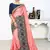 Pink Zari Embroidered Siroski Stone Border Silk Jacquard Party Wear Saree With Blouse Piece