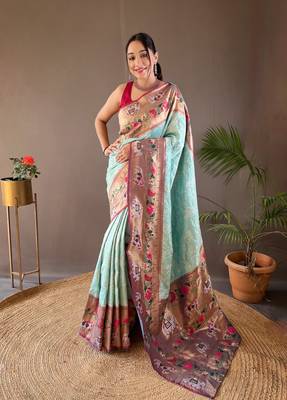 Paithani And Patola Fusion Meenakari Pallu And Border 1
