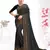 Black Siroski Stone Border Satin Party Wear Saree With Blouse Piece