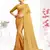 Mustard Siroski Stone Border Satin Party Wear Saree With Blouse Piece