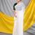 MAHALASA Off White Border Designer Chiffon Saree  With Unstitched Blouse