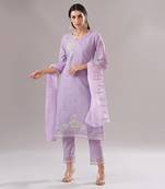 Lilac embroidered suit set