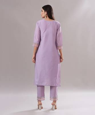 Lilac embroidered suit set 2
