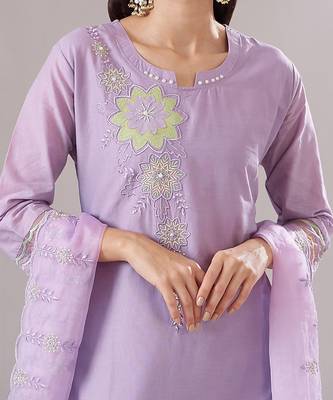 Lilac embroidered suit set 3