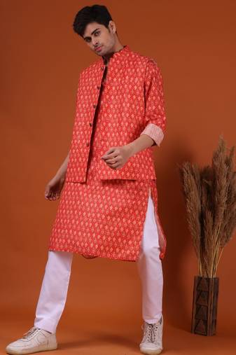 Shiwam ethnix men's kurta top and pyajama with jacket - thrisurr collection