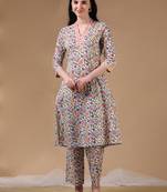 Multi color 3/4th regular sleeve a-line kurta