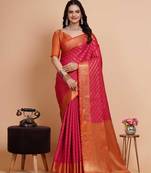 Faux Banarasi Weaving Silk Saree & Faux Banarasi Silk Blouse