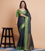 Faux Banarasi Weaving Silk Saree & Faux Banarasi Silk Blouse