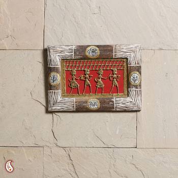 An Attractive frame with Dhokra Work & Warli paint  1