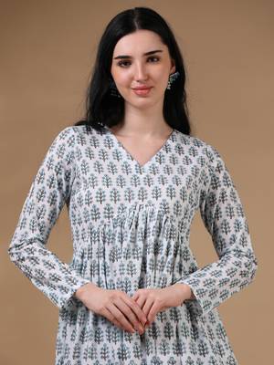 White full sleeves casual wear kurta 5