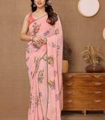   Multicolor Soft Georgette Printed Saree & Saree Is One Minute Ready To Wear Pre-Stitiched Saree