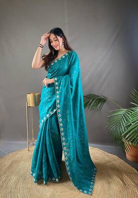 Party Wear Silk Blend Saree 1