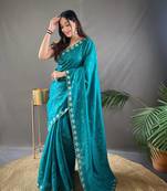 Party Wear Silk Blend Saree