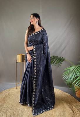 Party Wear Silk Blend Saree 1