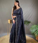 Party Wear Silk Blend Saree