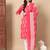 Yufta pink cotton ikat kurta dupatta set