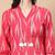 Yufta pink cotton ikat kurta dupatta set