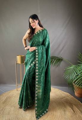 Party Wear Silk Blend Saree 1