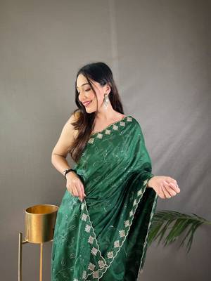 Party Wear Silk Blend Saree 3