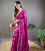 Party Wear Silk Blend Saree