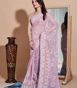   Light Pink Soft Georgette Saree With Georgette Blouse