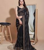   Black Zomato Silk Blend Saree & Zomato Silk Blouse