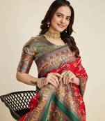 Red Banarasi Weaving silk Saree & Banarasi silk blend Blouse