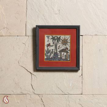 A Ethnic Wall Frame With Warli Paint 1