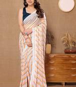 Multicolor Soft Georgette Printed Saree  Is One Minute Ready To Wear Pre-Stitiched Saree