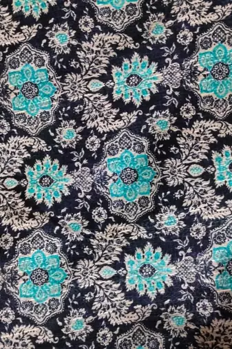 Blue Printed Jaquard Men Kurtas