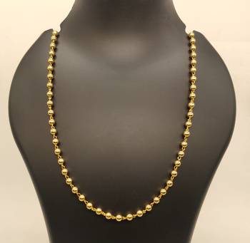 Gold plated single layer golden balls chain 1