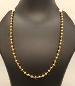 Gold plated single layer golden balls chain
