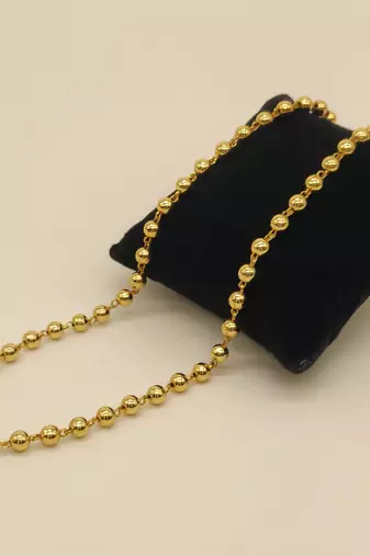 Gold plated single layer golden balls chain