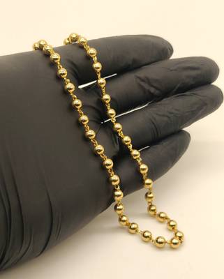 Gold plated single layer golden balls chain 3