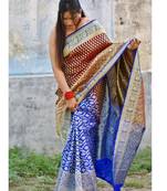 Multy Woven silk blend Saree With Blouse