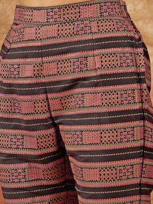 Ziyaa women's pink crepe kurta and pant set 3