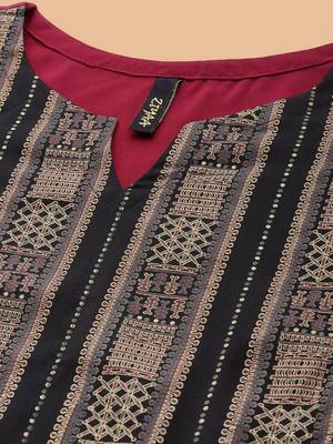 Ziyaa women's pink crepe kurta and pant set 4