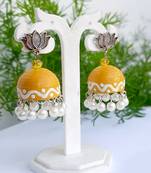 Quilled jhumkas with kolam designs 5