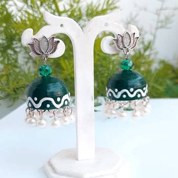 Quilled jhumkas with kolam designs 6 1
