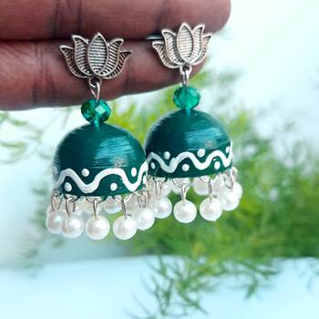 Quilled jhumkas with kolam designs 6 2