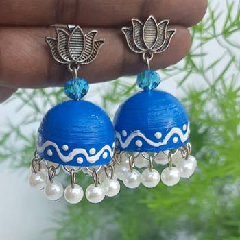 Quilled jhumkas with kolam designs 9 2