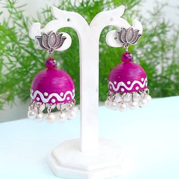 Quilled jhumkas with kolam designs 10 1