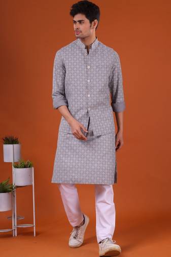 Shiwam ethnix men's kurta and payjama with jacket - udaipur  collection