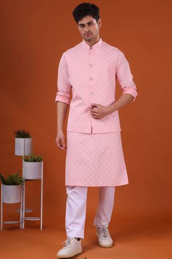 Shiwam ethnix men's kurta and payjama with jacket - udaipur  collection