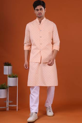 Shiwam ethnix men's kurta and payjama with jacket - udaipur  collection