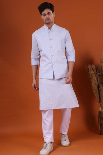 Shiwam ethnix men's kurta and payjama with jacket - udaipur  collection