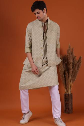 Shiwam ethnix men's kurta and payjama with jacket - udaipur  collection