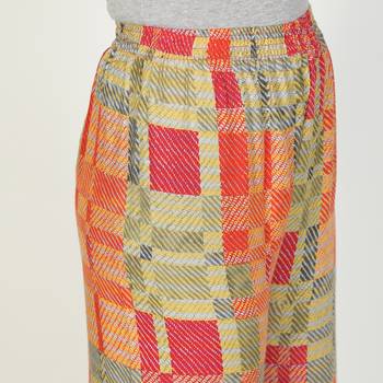 Fabclub Women Rayon Checkered Printed Designer Free Size Palazzo (Multicolor) 5